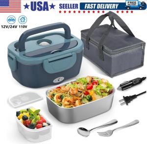 12V Car Portable Food Heating Lunch Box Electric Heater Warmer For Trucks Office