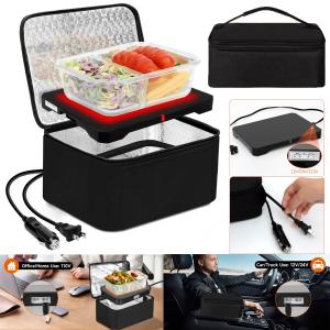 12V Portable Electric Heating Lunch Box Food Warmer Mini Oven for Dual Car Home