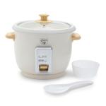 GreenLife Electric Rice Cooker, 3-Cups Uncooked/6-Cups Cooked, Removable PFAS-Free Nonstick Pot, One-Switch Design, Auto Keep Warm, Small Space Saving, Rice Paddle, Soup, Grains, Oatmeal, 1.5 QT, Cream