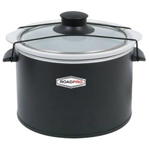 RoadPro-RPSL-350 Quart Slow Cooker, Auto Travel, 12V, White, 1.5 Quart