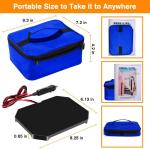 24V Car Portable Oven Food Warmer Electric Heated Lunch Box for Slow Cooker Blue