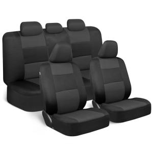 BDK Charcoal and Black Car Seat Covers Set