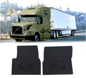 Black Floor Mats for 2003-2014 VNL Trucks - 2 Pack