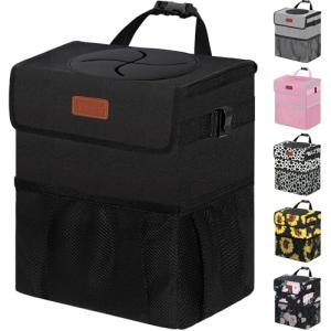 Vankor Leakproof Car Trash Can with Lid
