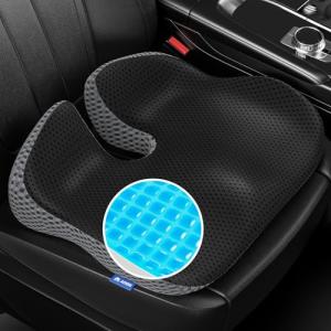 ADERI Gel Wedge Car Seat Cushion for Driving Relieves Tailbone Pain, Composite Gel Memory Foam for Cool & Support Comfort, Ergonomic Car Seat Pillow, Elevated Back for Wider Vision, Anti-Slip Design