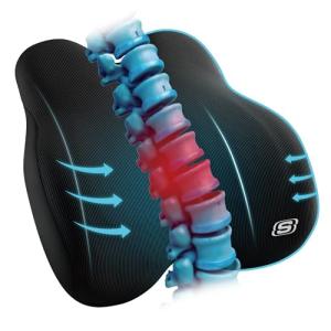 Skechers Memory Foam Lumbar Pillow,Lumbar Support Pillow for Office, Chair Lower Back Pain Relief Lumbar Pillow, Ergonomic Design Back Support Pillow for Office Chair, Car, Home, Travel,Black
