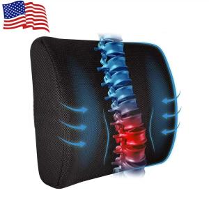 Lumbar Support Pillow For Chair Car Seat Memory Foam Adjustable Strap Brand New