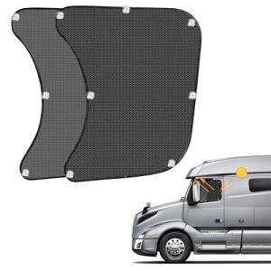 2 Pack Semi Truck Window Shades - Side Window Sun Shade with Suction Cup - 23.6"x21.6" Sun Shade for RV Truck - Glare Shield and UV Ray Protection forTruck Driver