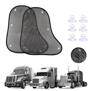 Side Window Sun Shade for Semi Truck Freightliner Cascadia Volvo VNL International Trucks, UV Protection & Anti-Glare Window Shades, 23.4”×19.4“ Truck Windshield Windows Shades with Suction Cup