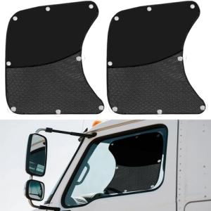 Upgraded 2 PCS Semi Trucks Window Shades, 23.6"x21.6" UV Protection Truck Window Shade with Suction Cups, Compatible with Freightliner, Volvo VNL, International, Kenworth, and RVs
