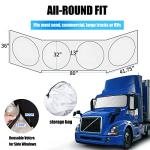 Semi-Truck Sun Shade for Windshield and Side Window | 300T High Density UV Protection Sunshade Reflects 98% UV,Semi Trucks Shade Accessories,Best for Semi, Commercial, RV & Big Truck