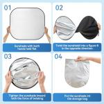 ARANA Semi Truck Sun Shade for Windshield丨240T Thicken Sunshade for Semi-Truck Front and Side Window丨Foldable Windscreen Sun Visor Fit Semi, Commercial, Big Rig Trucks, RV丨163 x36