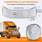 For Cascadia Semi Truck Large Windshield & Side Windows Sun Shade UV Block Cover