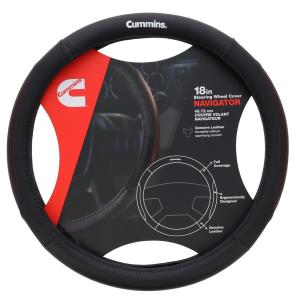 Cummins Diesel 18" Navigator Genuine Leather Semi Truck Steering Wheel Cover
