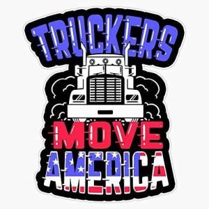 2 Pcs USA Truck Driver Decal, 5 inches - Proud Trucker Sticker, Truckers Move America Sticker Decal Window Vinyl Bumper