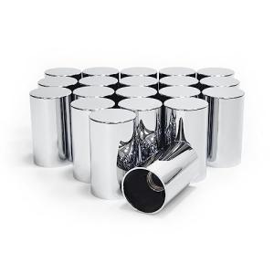 Grandroad auto 20 Pack Lug Nut Covers, 33mm by 3-1/2" Thread On Flat Top Cylinder Nut Cover Caps ABS Chrome Plastic Anti-Rust Screw-on Lug Nut Covers for Semi Trucks Trailers