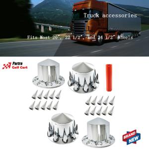 33mm Spiked Axle Cover Set Rear Axle Complete Wheel Cover Fits For Semi Truck US
