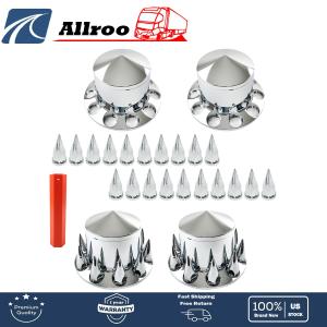 Fits For Semi Truck 33mm Spiked Axle Cover Set Rear Axle Complete Wheel Cover