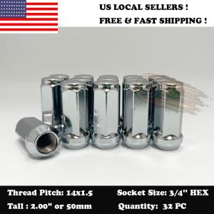 32PC CHROME 2" CLOSE ACORN LUG NUT |14X1.5| CHEVROLET SILVERADO 2500 HD (99-23)
