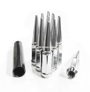 20Pc 4.5" TALL CHROME M12x1.5 SOLID SPIKE LUG NUT+KEY FIT CHEVROLET GMC & MORE