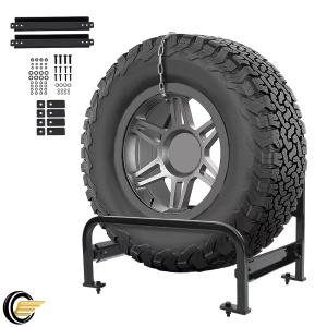 Adjustable Semi Truck Spare Tire Carrier for Super Singles Powder Coated Steel