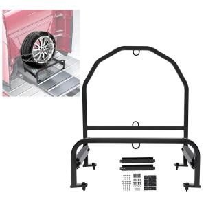 Powder Coated Steel Spare Tire Carrier For Super Singles Adjustable Semi Truck