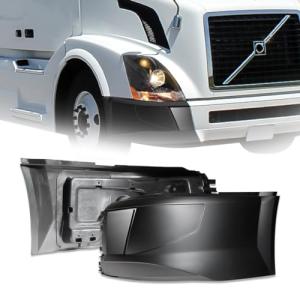 Unitedlu Corner Bumpers Set (without Fog Light Holes) Replacement for 2015-2017 Volvo VNL Semi Trucks Driver Left Side LHD Passenger Right Side RHD