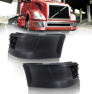 TORQUE Corner Bumpers Set (with Fog Light Holes) Replacement for 2004-2015 Volvo VNL Semi Trucks Driver Left Side LHD Passenger Right Side RHD (TR011-R, TR011-L)