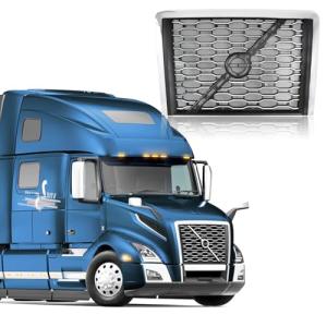 Front Grille Fit For 2018 2019 2020 2021 2022 2023 2024 Volvo VNL Semi Trucks W/Bug Screen (Chrome)