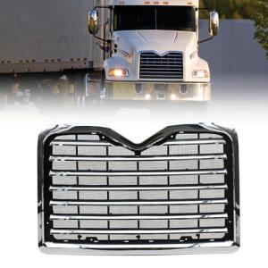 Chrome Front Grille Frame fit for 2002-2016 Mack Vision Truck Front Hood Radiator Grill with Bug Screen