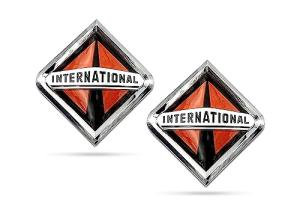 Kozak International Semi Truck Accessories Front Hood Grille Emblem Logo 3550901C2 Prostar Durastar Lonestar Workstar Transtar for All Series - 2 Pieces