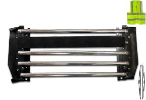 KOZAK Chrome Metal Grille with emblem Direct Aftermarket Replacement Compatible with Mack CV713 Granite T/A Semi Trucks PLUS 2x22" Windshield Wipers and Vest