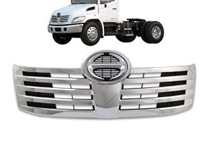Longroadaccess Kozak Hino Truck Chrome Grille Direct Replacement for 2005-2010 238 258 268 338 Semi Trucks PLUS 2 x 22 inch wipers, Rear View Wide Angle Door Mirror and License Plate Frame
