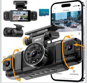 IIWEY N5 4 Channel Dash Cam 360° View, 1080P Front and Rear Inside, Left Right D