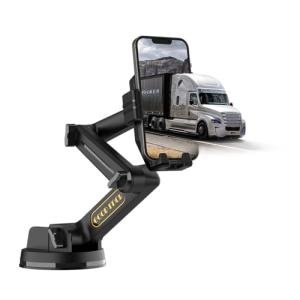 WUITIN Truck Phone Holder Mount,Car Phone Holder,Dashboard Windshield Phone Holder 16.9 inch Long Arm,Super Suction Cup Compatible with Pickup Truck,Commercial Truck and All Phone,Black