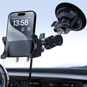 MAGIC JOHN Car Phone Holder, Ultra-Durable 360° Rotation Car Mount Metallic