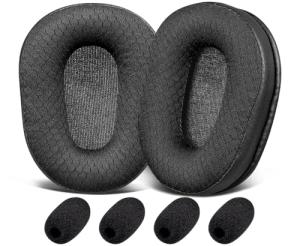 SOULWIT Mesh Fabric Earpads Replacement for BlueParrott B450/S450(450XT 450 XT) Noise Cancelling Bluetooth Headset, Ear Pads Cushions with High-Density Noise Isolation Foam - Black