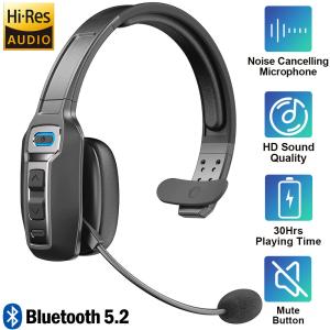 🔥Trucker Bluetooth 5.3 Wireless Headset With Noise Cancelling Mic For Phones PC