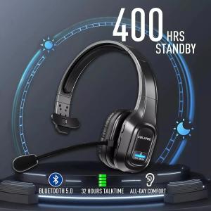 Noise Cancelling Bluetooth Headset Wireless Headphone for Trucker Truck Driver
