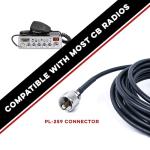 Nagoya CB-72 High-Performance 28" CB Antenna Kit - Universal 26-28 MHz Coverage with Heavy-Duty Magnetic Mount, includes 18' RG-58A/U Cable & PL-259 Connector for Effortless Installation