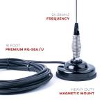 Nagoya CB-72 High-Performance 28" CB Antenna Kit - Universal 26-28 MHz Coverage with Heavy-Duty Magnetic Mount, includes 18' RG-58A/U Cable & PL-259 Connector for Effortless Installation