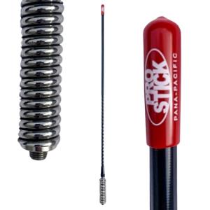 Prostick 2` Foot Fiberglass 1000 Watt - Black CB Radio Antenna with Heavy Duty Stainless Steel Spring
