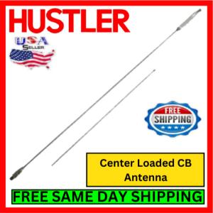 Hustler HQ-27 CB Antenna Center Loaded 55" Stainless Steel Whip For Vehicle Kit