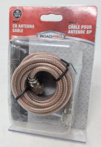 NEW Roadpro RP-8X12CL Clear 12' CB Radio Antenna with Mini-8 Coax Cable (3.6m)