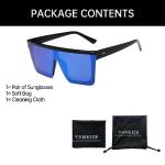 YAMEIZE Vintage Oversized Flat Top Sunglasses