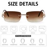Laurinny Retro Rimless Sunglasses for Men and Women