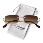 Laurinny Retro Rimless Sunglasses for Men and Women