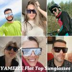 YAMEIZE Vintage Oversized Flat Top Sunglasses