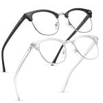 Blue Light Blocking Glasses - 2 Pack Retro Style