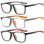 3 Pack Sporty Blue Light Blocking Reading Glasses